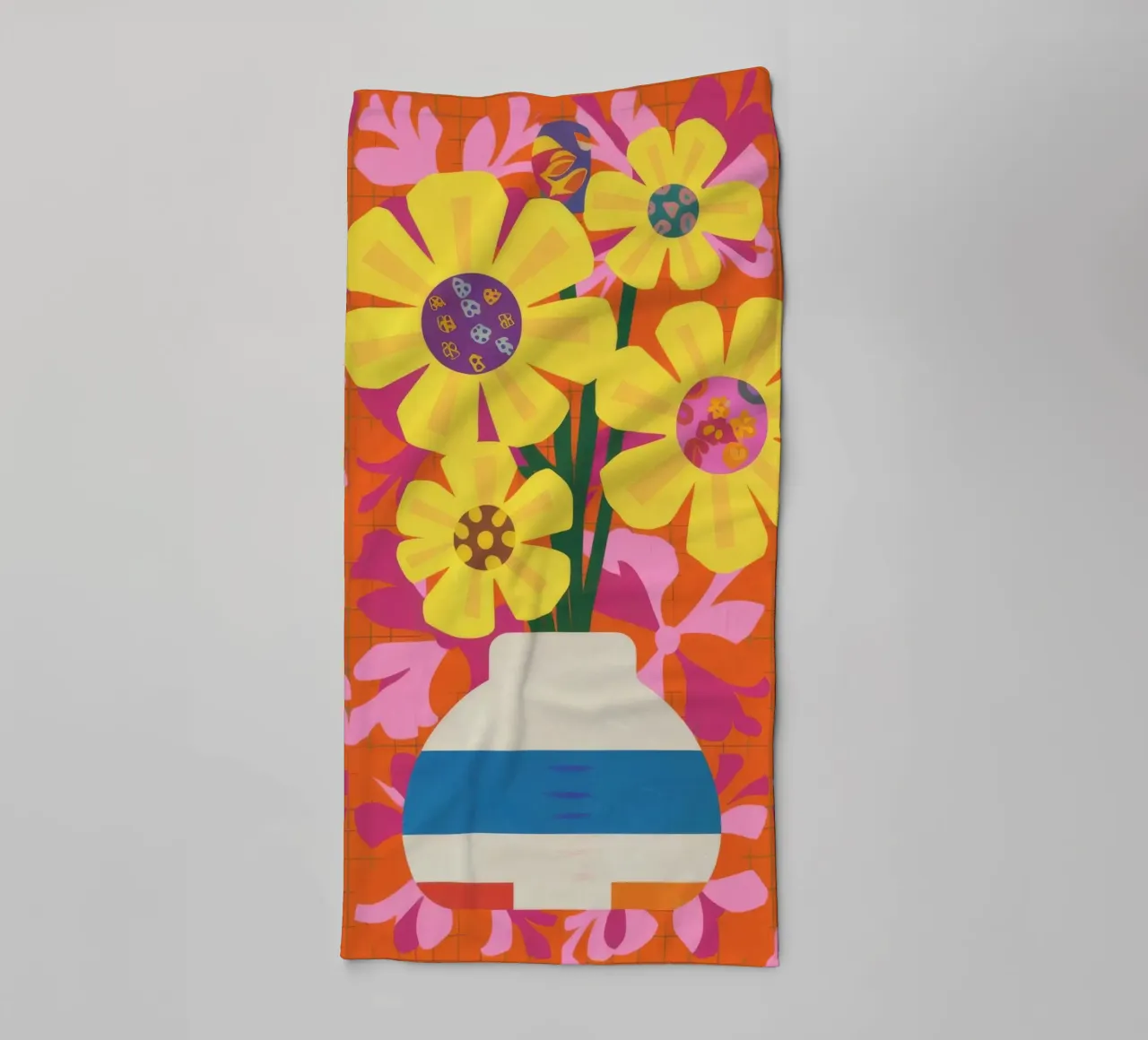 Chromatisches Floral-Patchwork Handtuch von Terra Tone