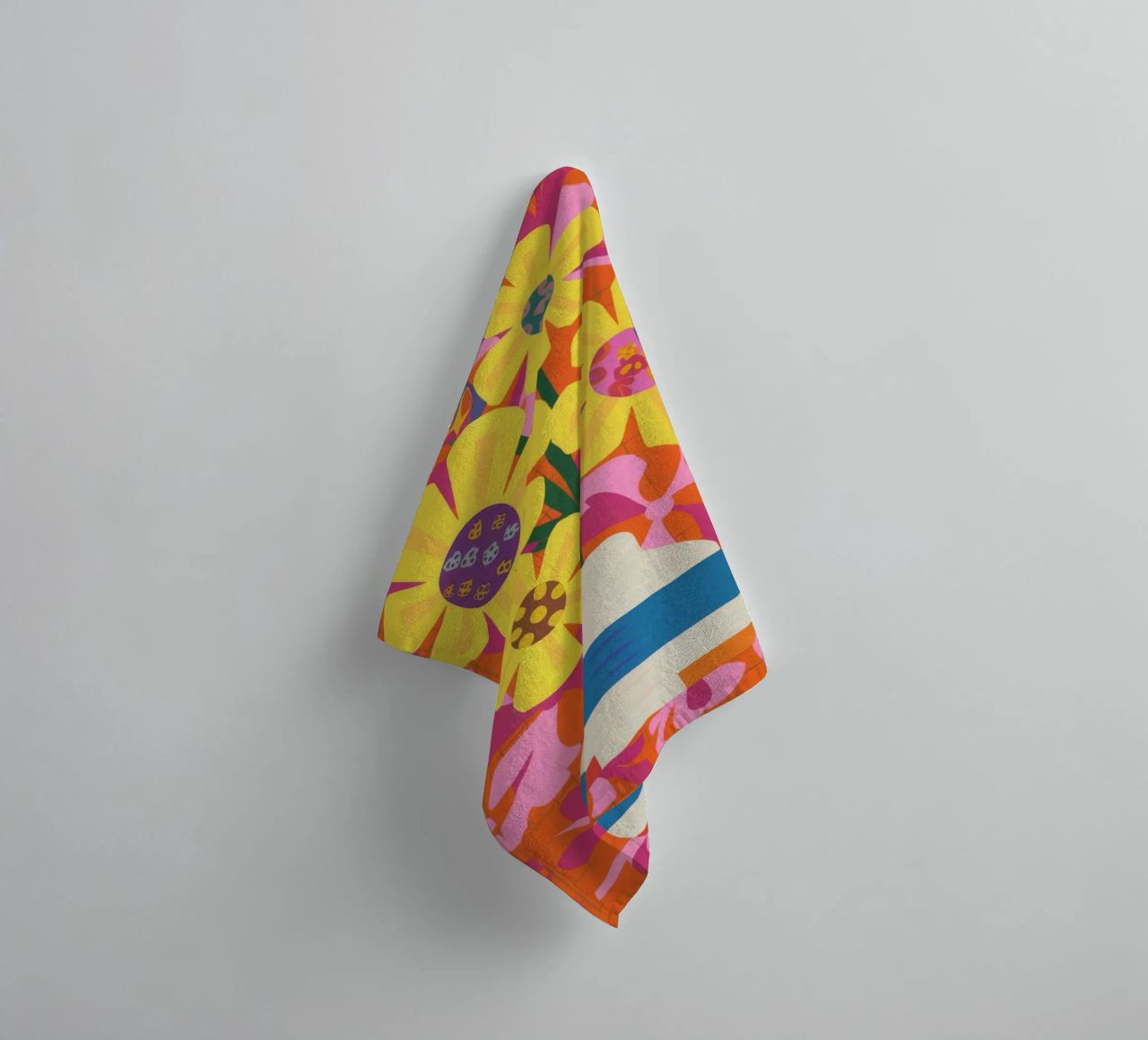 Patchwork floreale cromatico asciugamano da bagno da Terra Tone