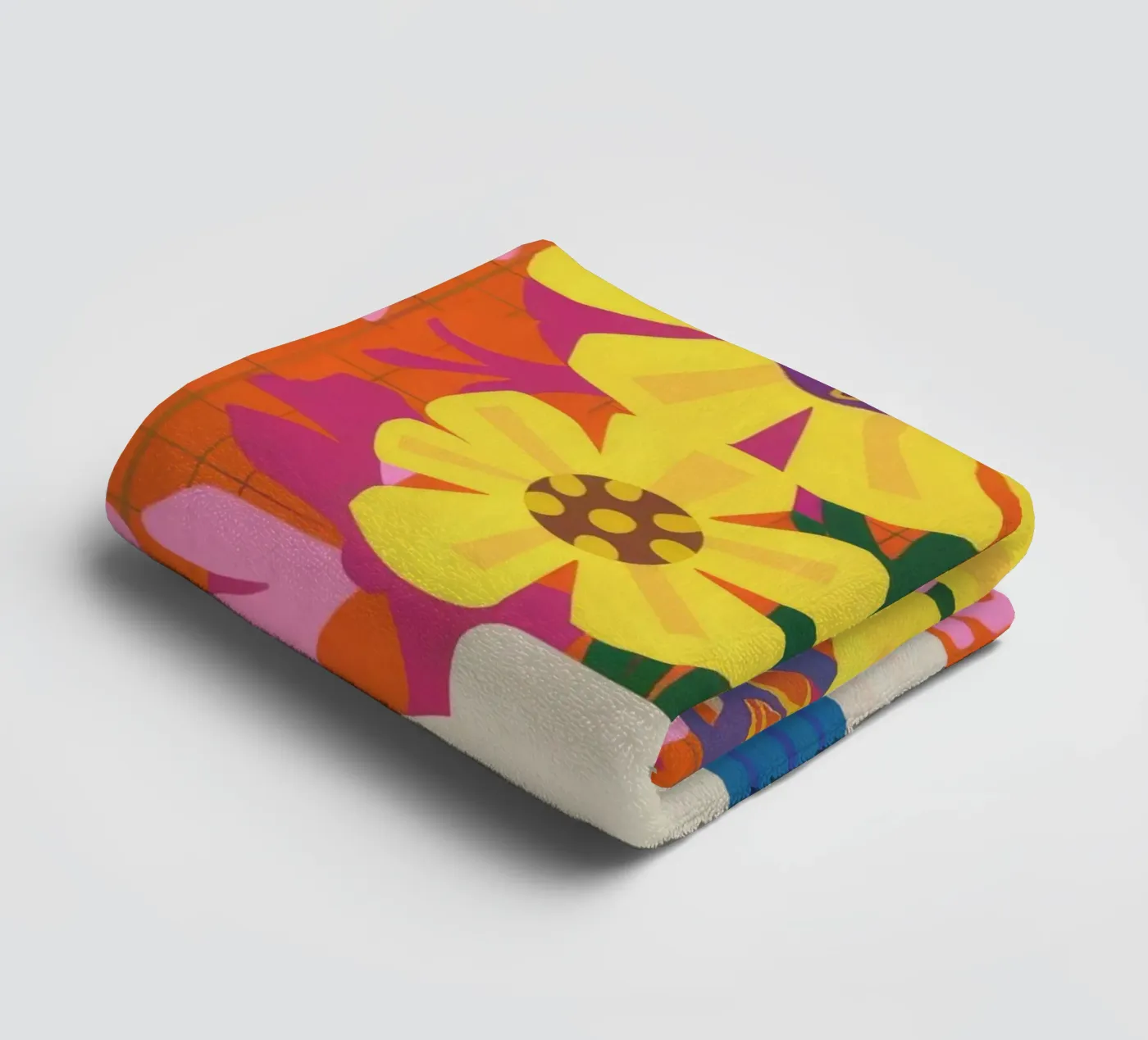 Chromatic Floral Patchwork towel by Terra Tone