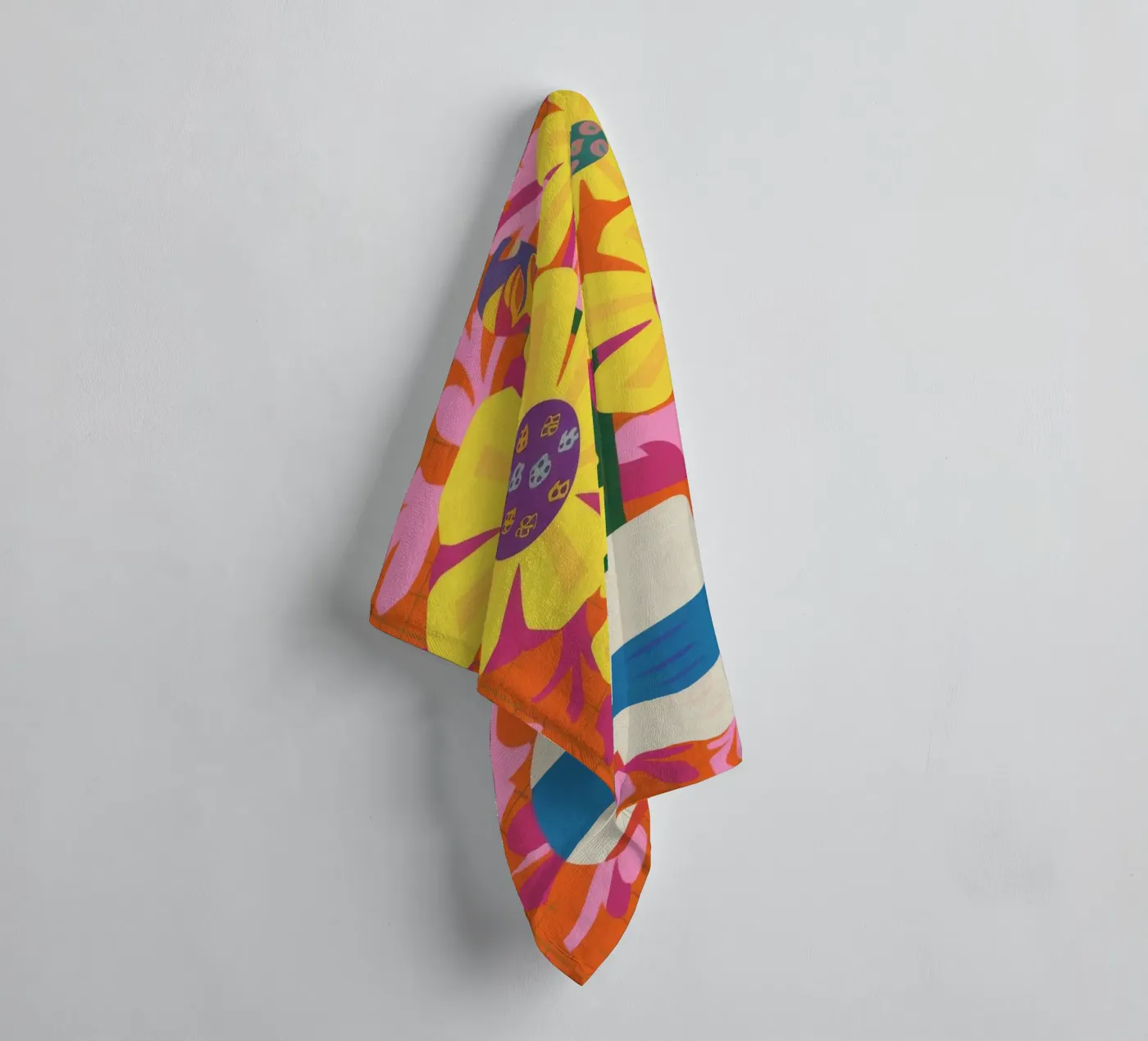 Chromatic Floral Patchwork towel by Terra Tone