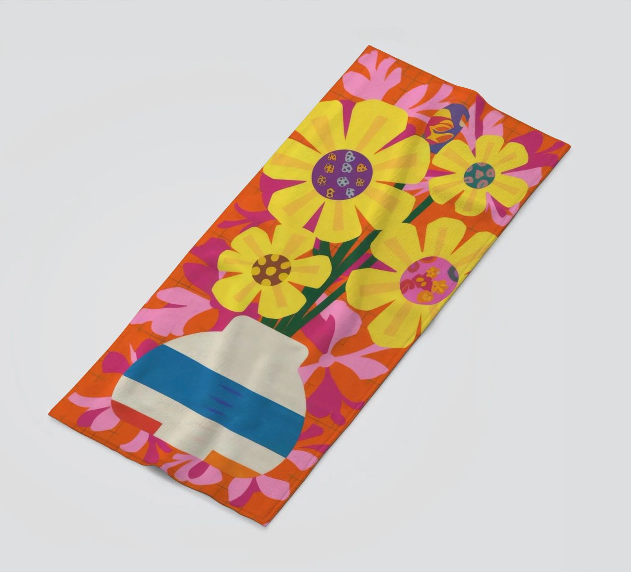 Patchwork floreale cromatico telo mare da Terra Tone