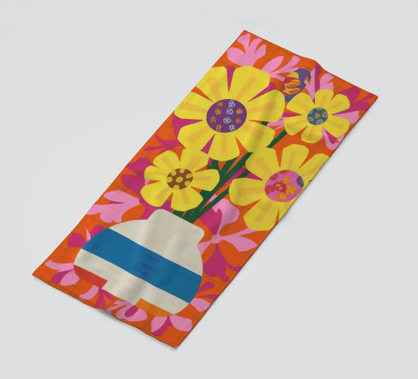 Patchwork floreale cromatico telo mare da Terra Tone