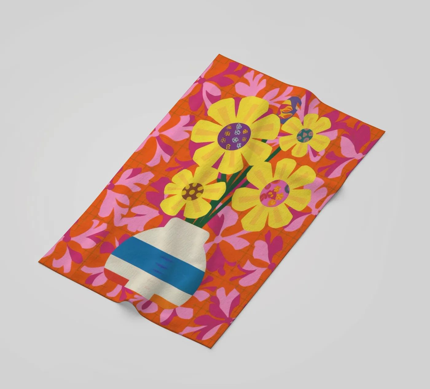 Patchwork floreale cromatico telo mare da Terra Tone