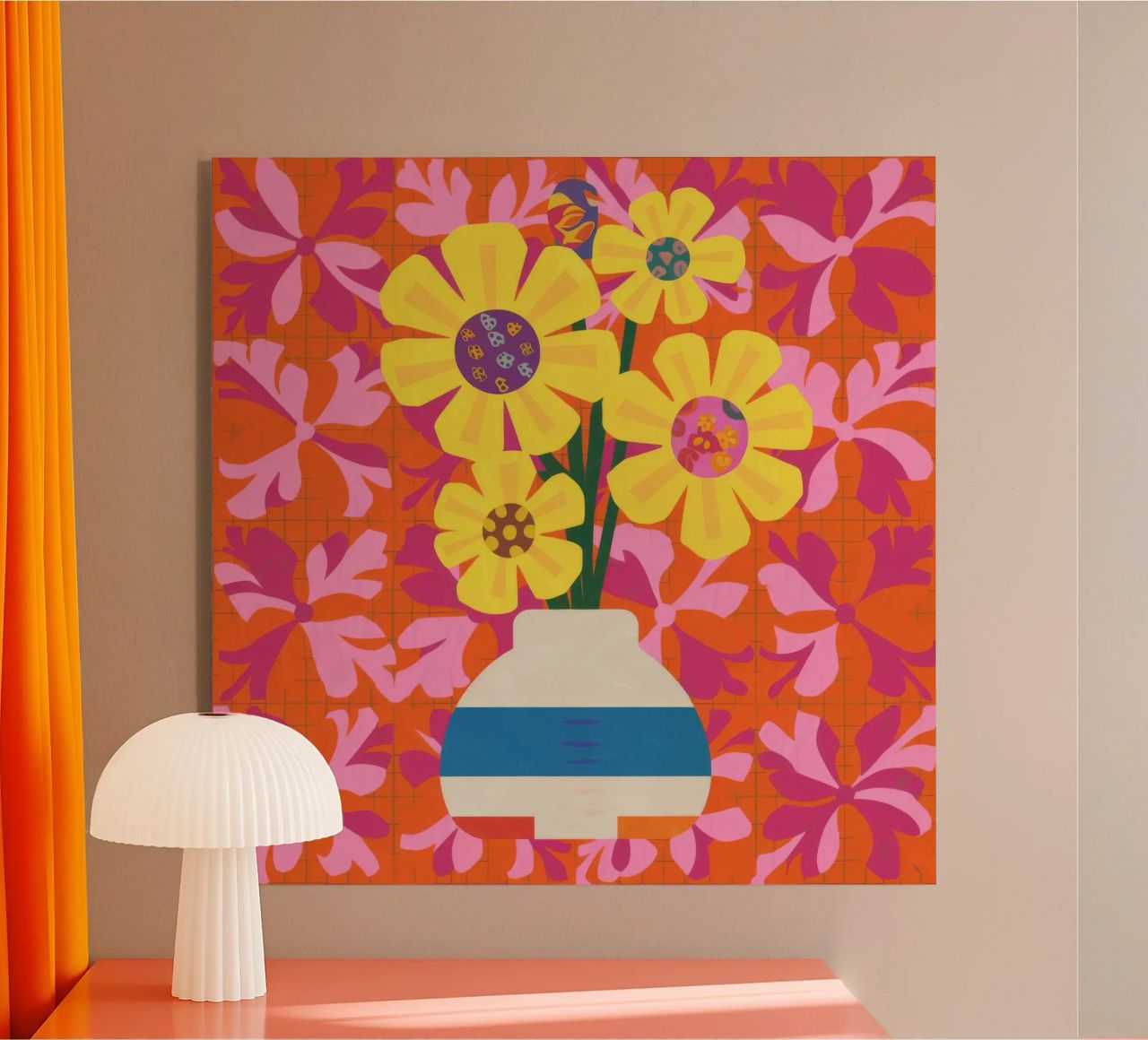 Patchwork floreale cromatico plexiglass da Terra Tone