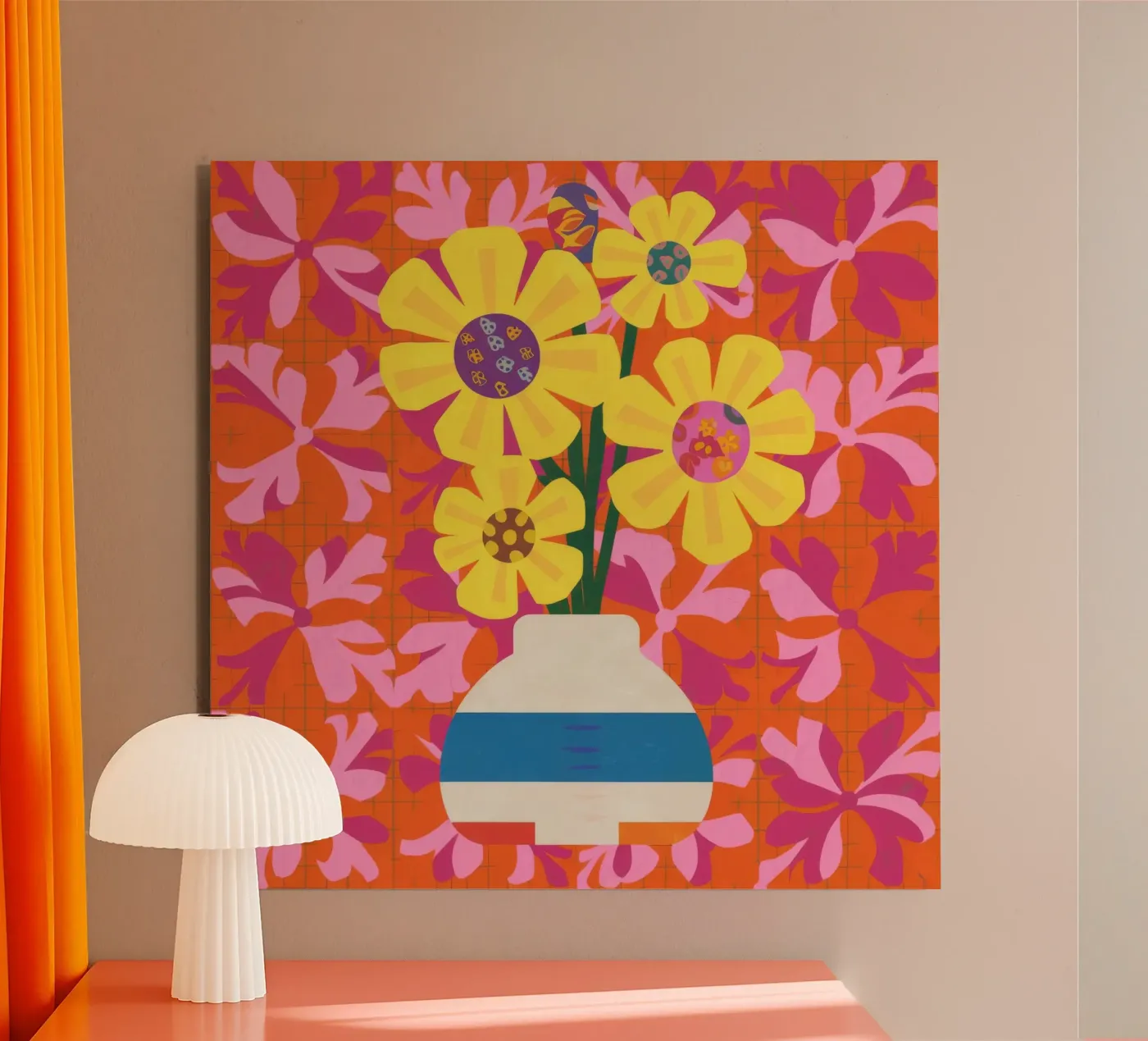 Patchwork floreale cromatico pannello forex da Terra Tone