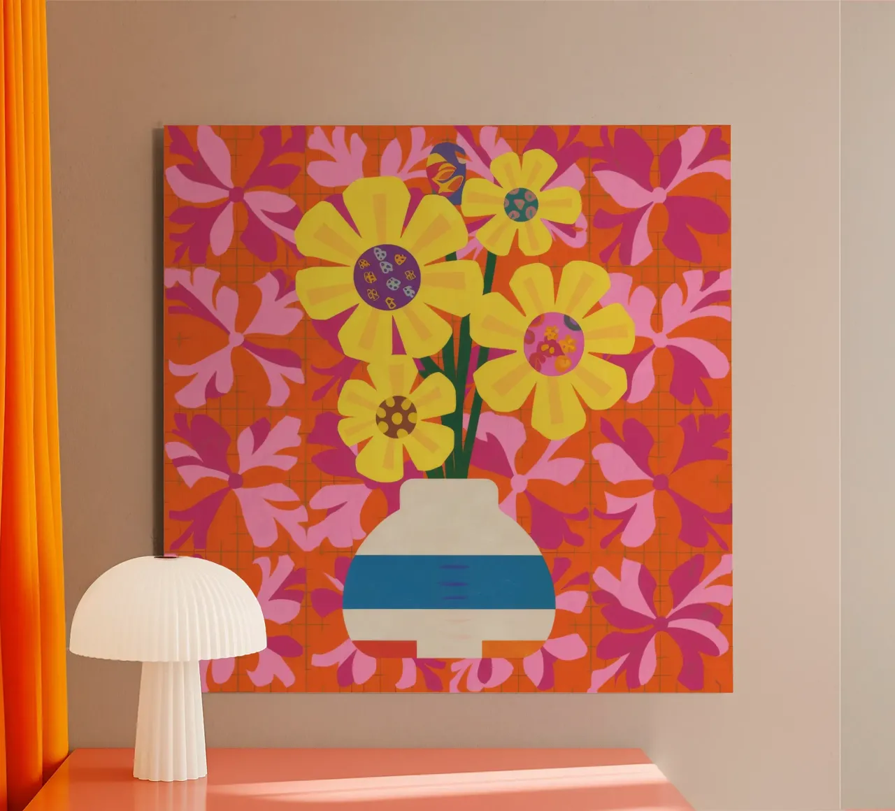 Patchwork floreale cromatico alluminio dibond da Terra Tone