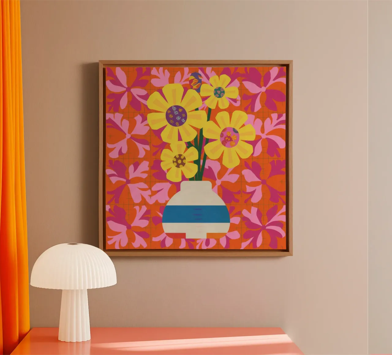 Patchwork floral cromático lienzo de Terra Tone