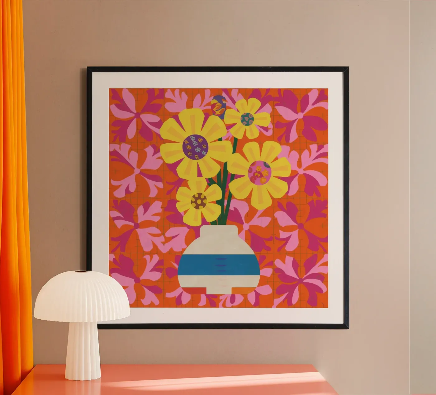 Patchwork floreale cromatico poster da Terra Tone