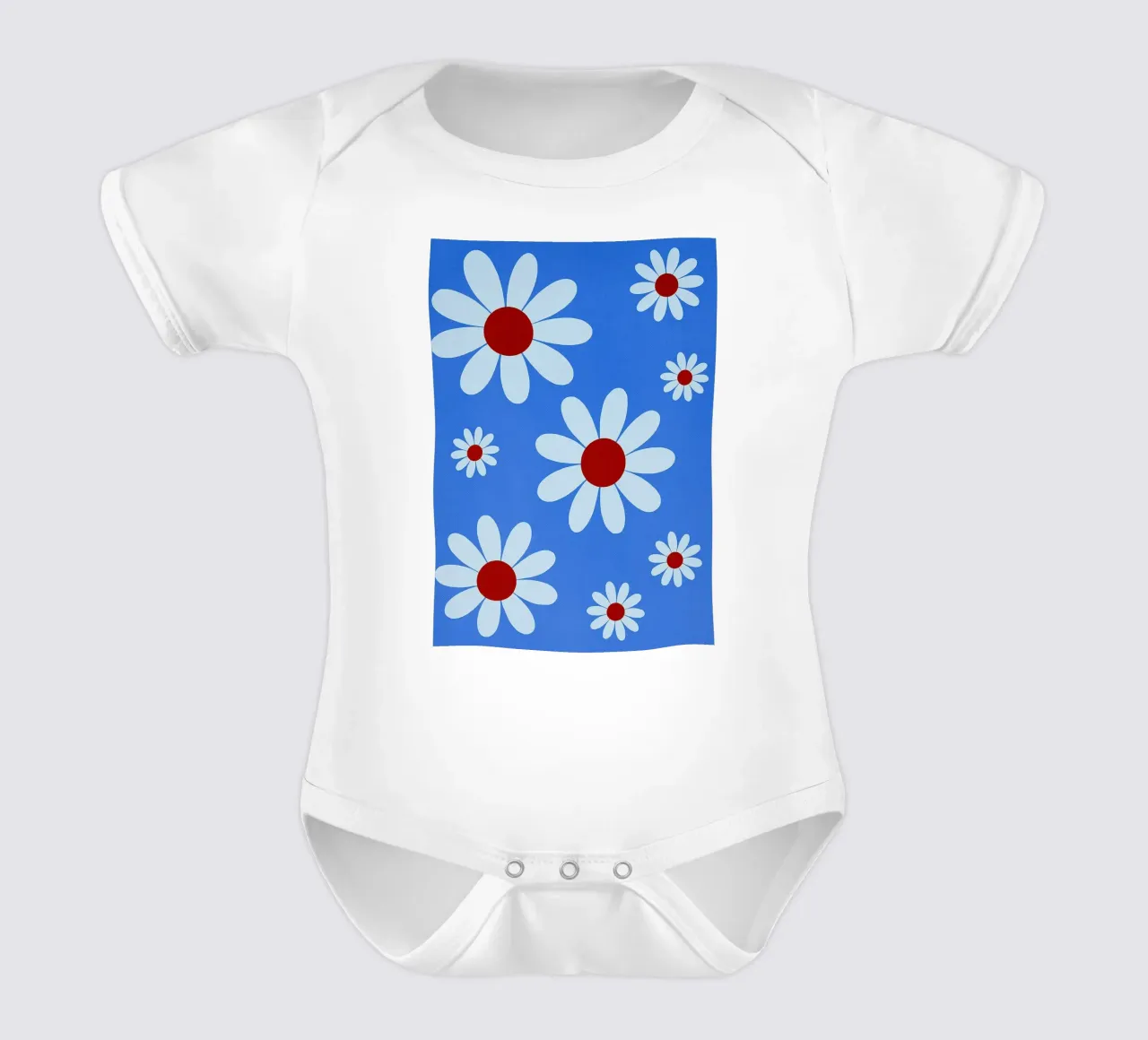 bloemen abstracte tekening ilustratie babyrompertje korte mouwen van danine