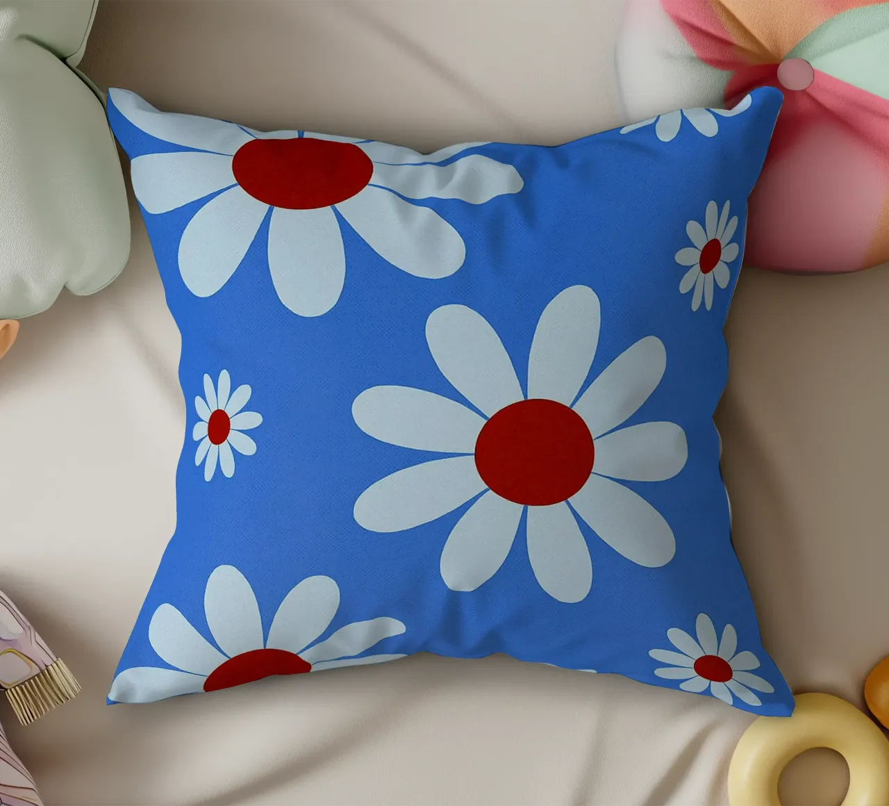 flowers abstract drawing ilustration decorative cushion by danine