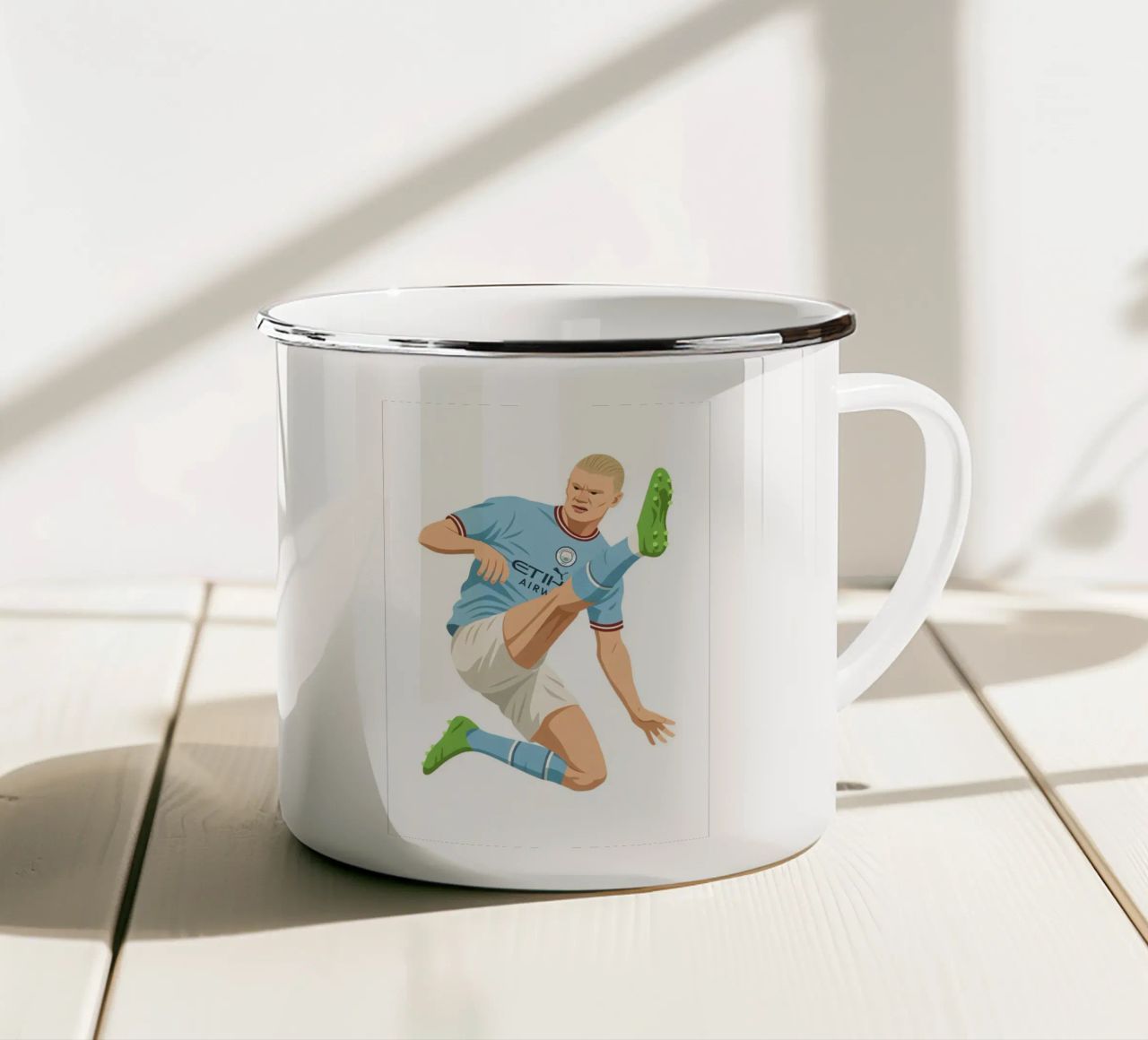Erling Braut Håland Minimalist tazza in smalto da MoviesArt