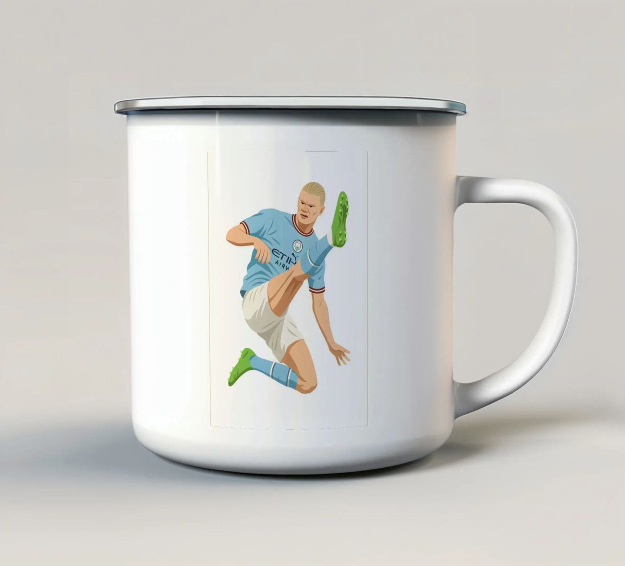 Erling Braut Håland Minimalist tazza in smalto da MoviesArt