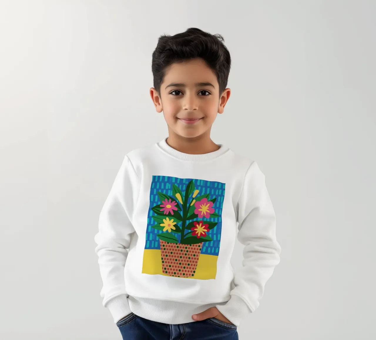 Fiori di cesto intrecciati felpa bambino da Terra Tone