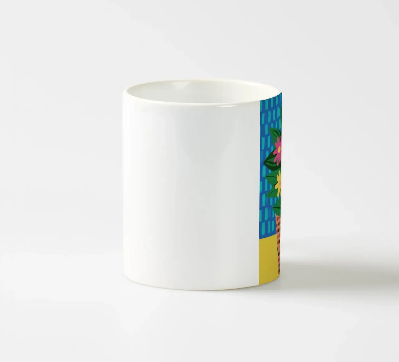 Fiori di cesto intrecciati tazza in ceramica da Terra Tone