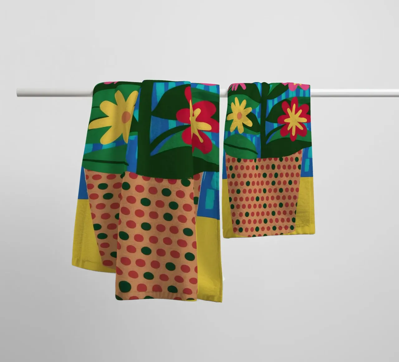 Fiori di cesto intrecciati asciugamano da bagno da Terra Tone