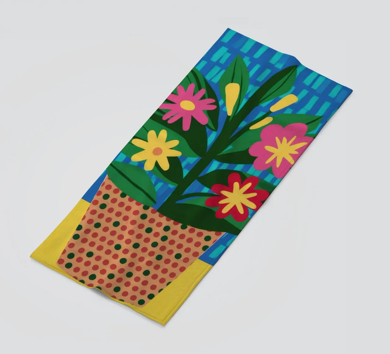 Fiori di cesto intrecciati telo mare da Terra Tone