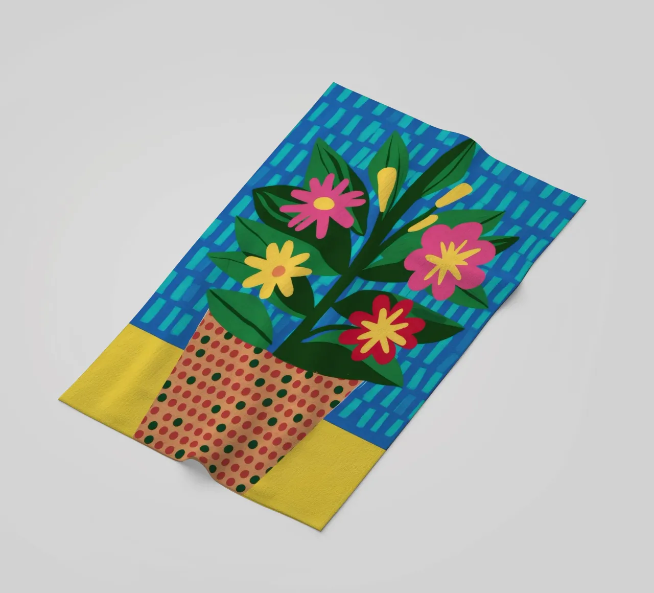 Fiori di cesto intrecciati telo mare da Terra Tone