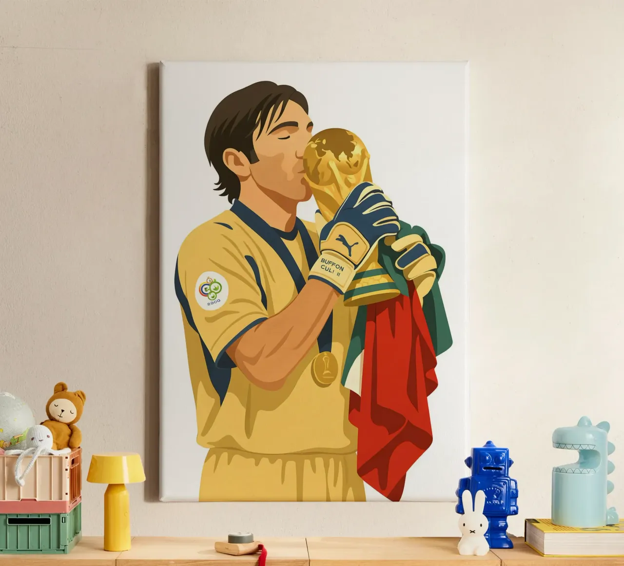 Gianluigi Buffon Minimalist tela con Cornice a cassetta da MoviesArt