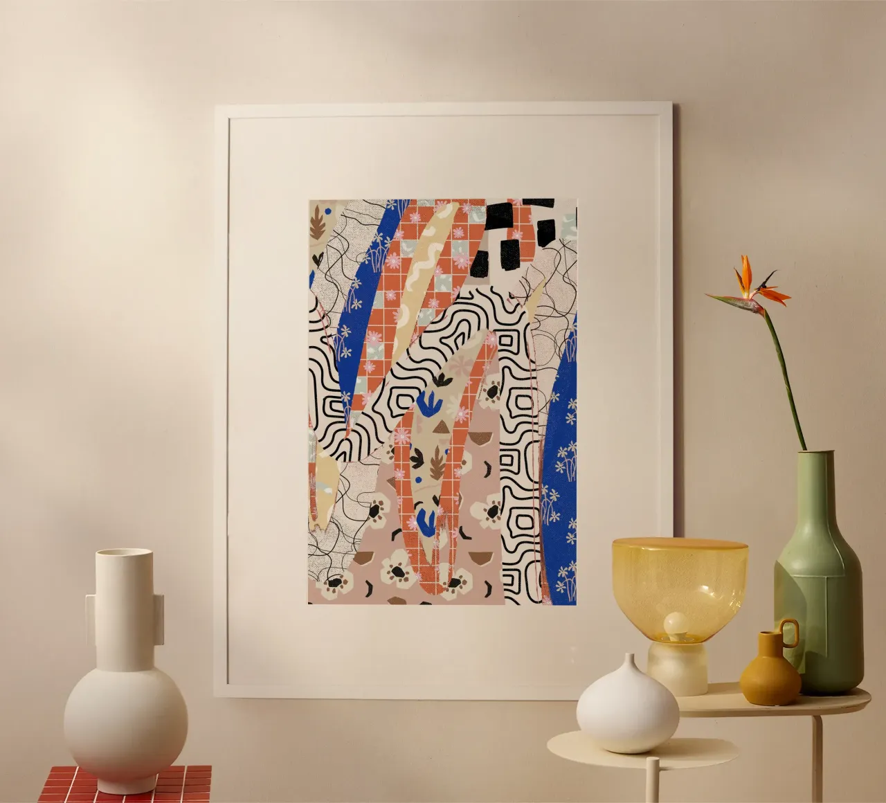 Pattern Play No 04 poster con telaio in alluminio da treechild