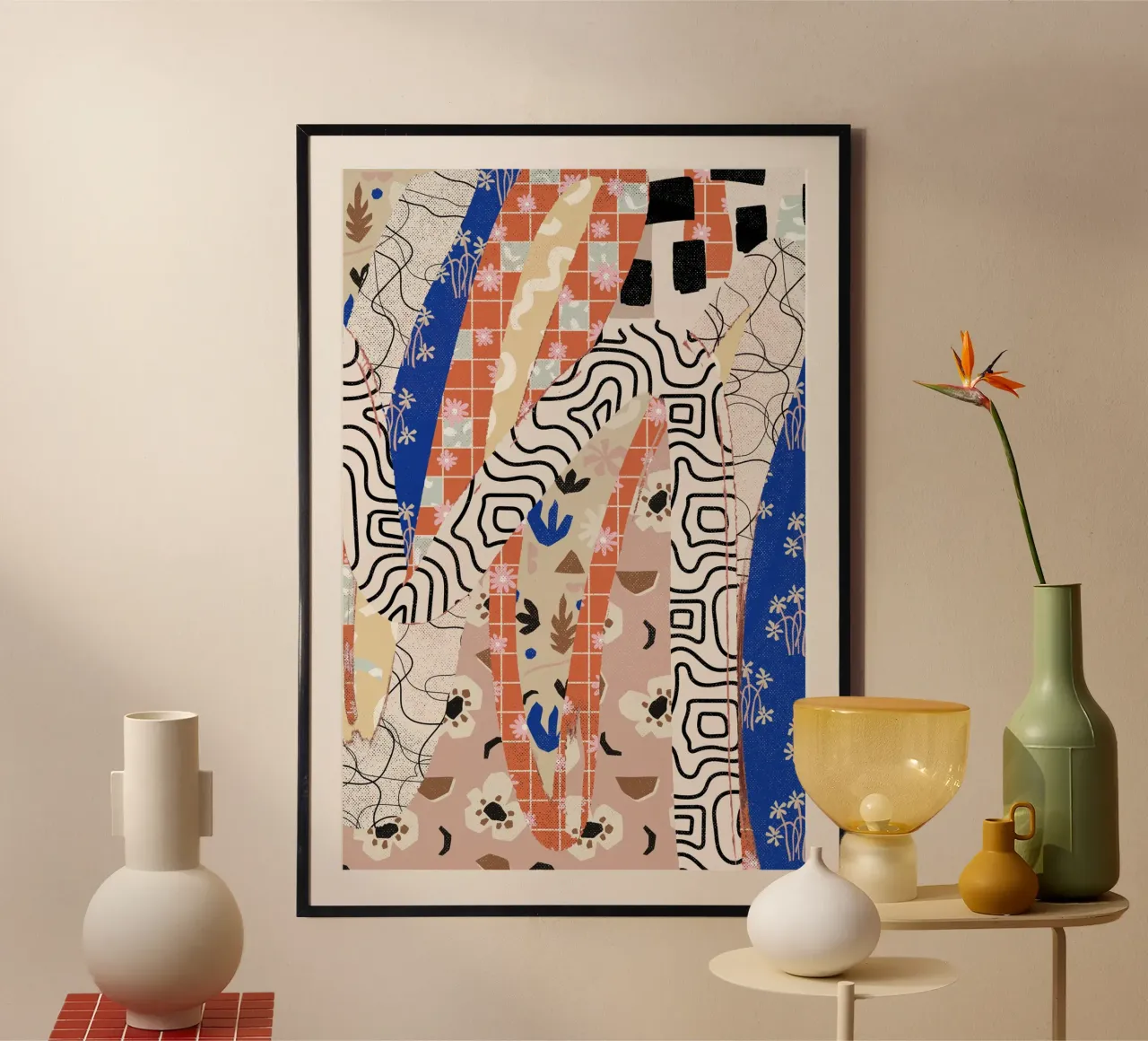 Pattern Play No 04 poster con telaio in alluminio da treechild