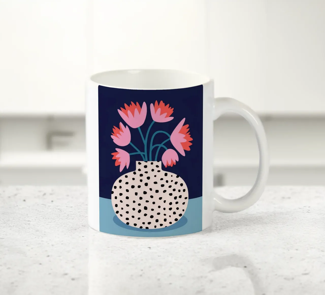 Gestippelde tulp Serenity keramische mok van Terra Tone