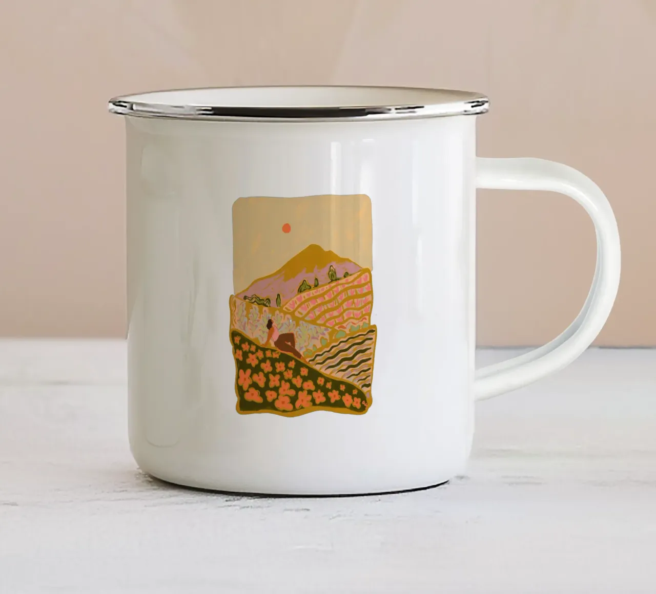 Autumn Field emaille mok van Arty Guava