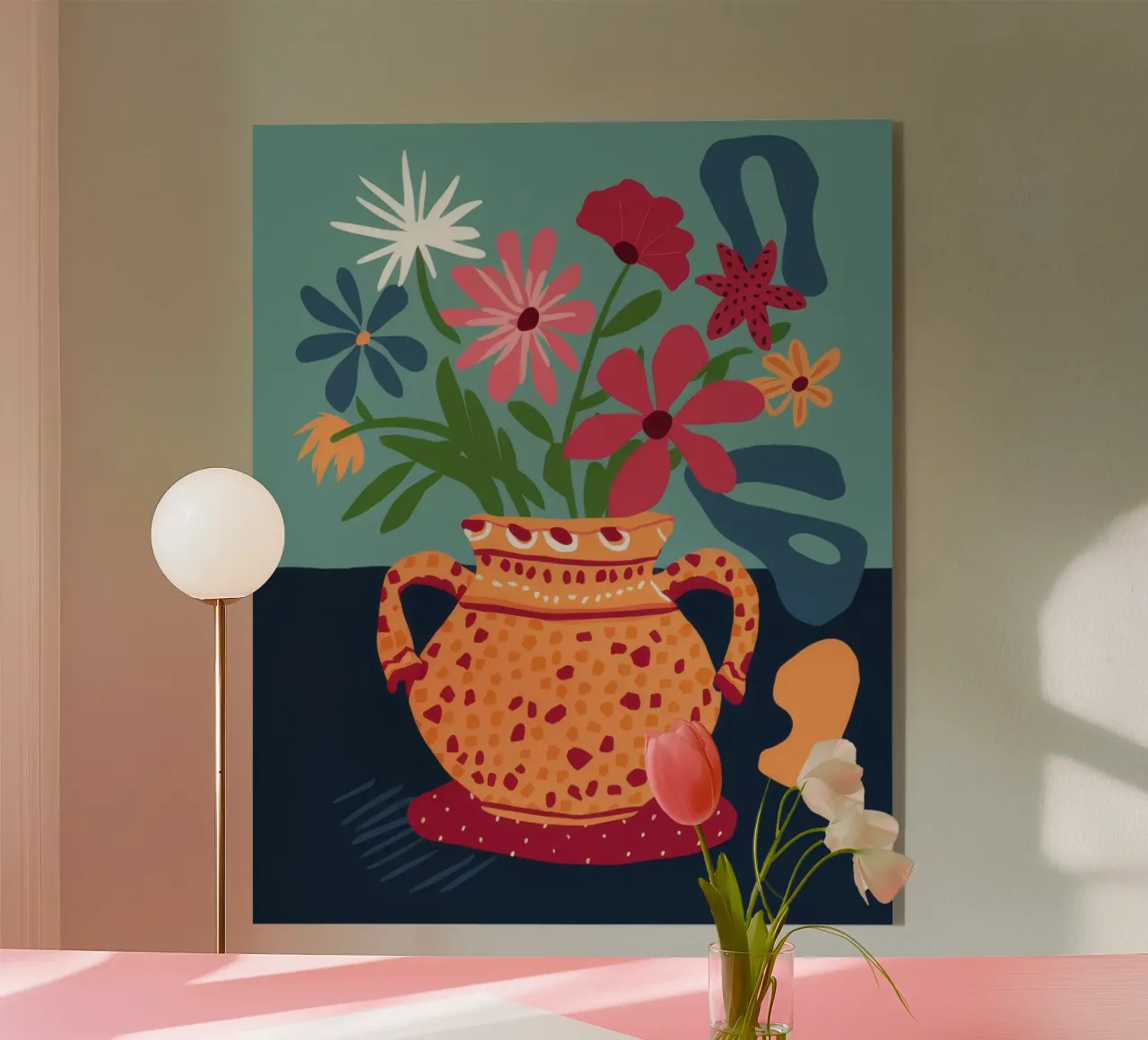 Earthenware Doodle Flowers acrylic glass by Terra Tone
