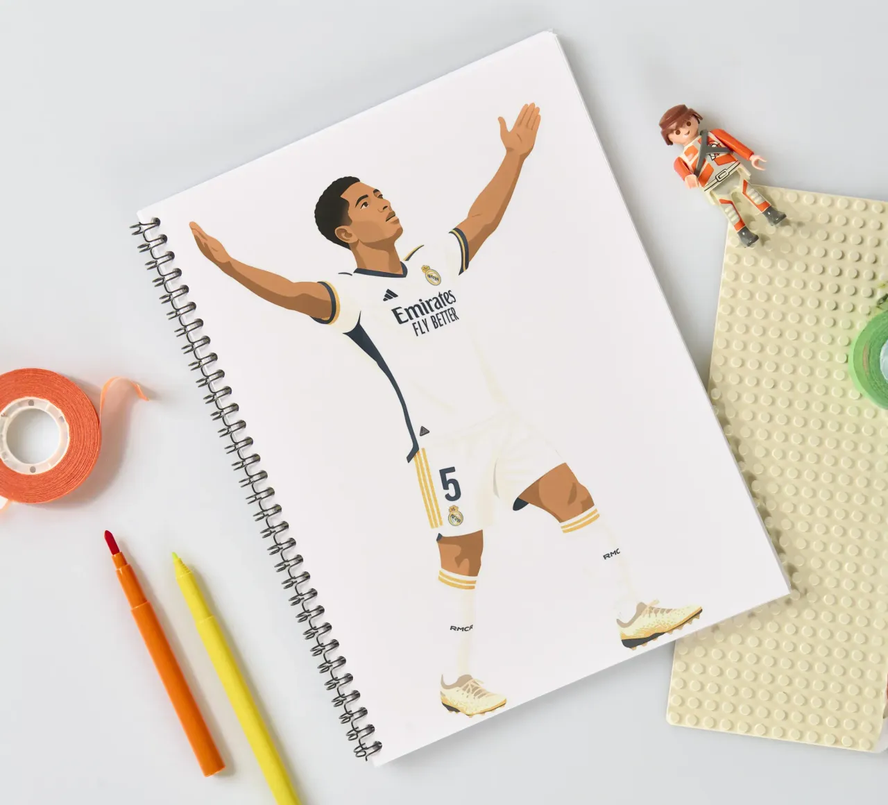 Jude Bellingham Minimalist spiral notebook by MoviesArt