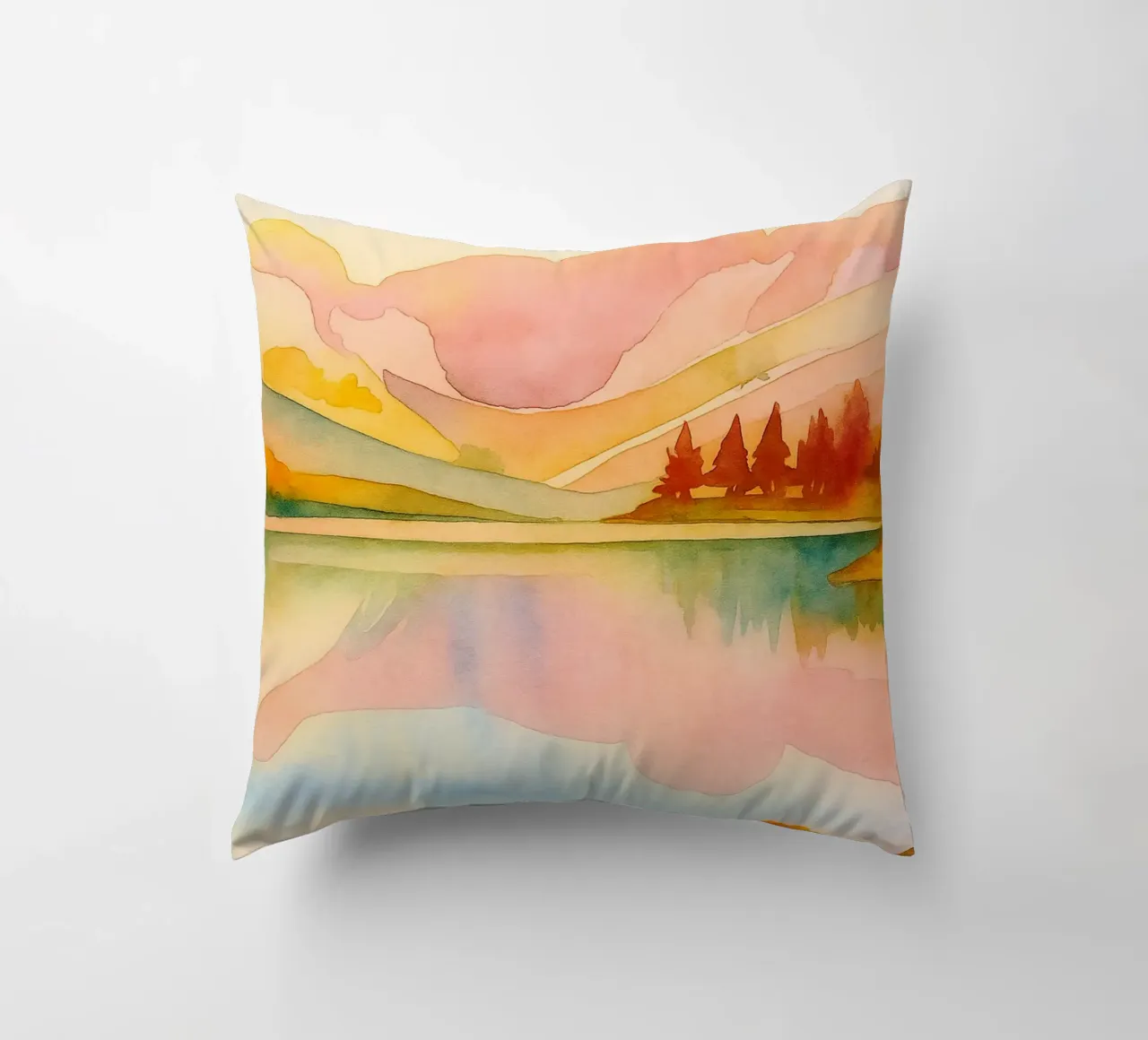 lake abstract drawing ilustration decorative cushion by danine