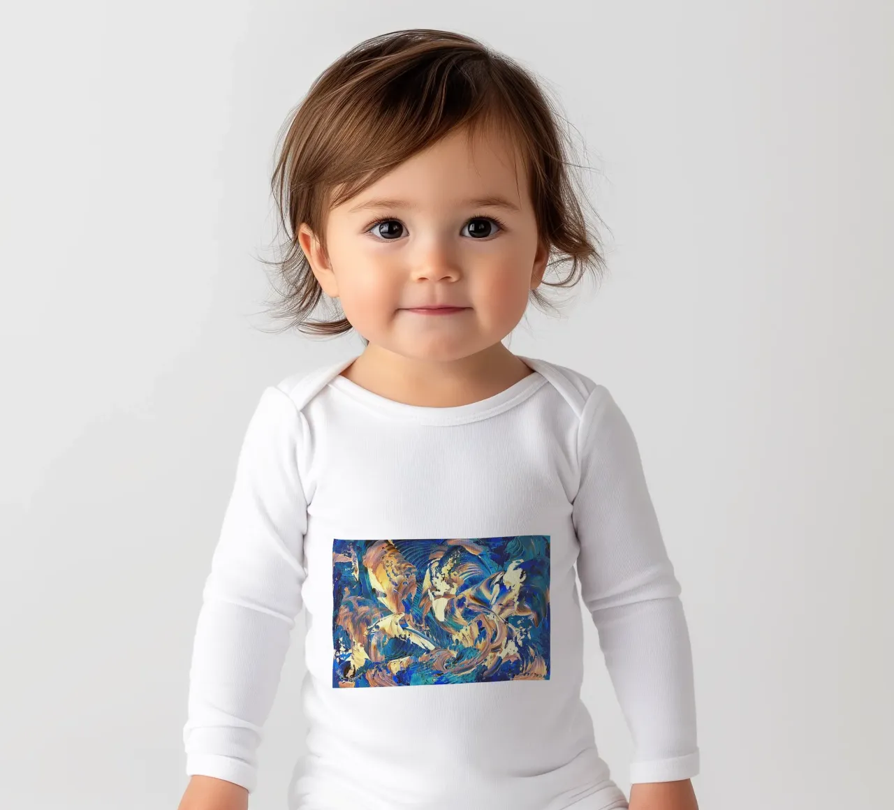 IDEAL GIFT 40 invers long-sleeve baby romper by Thierry Vobmann Abstract painting