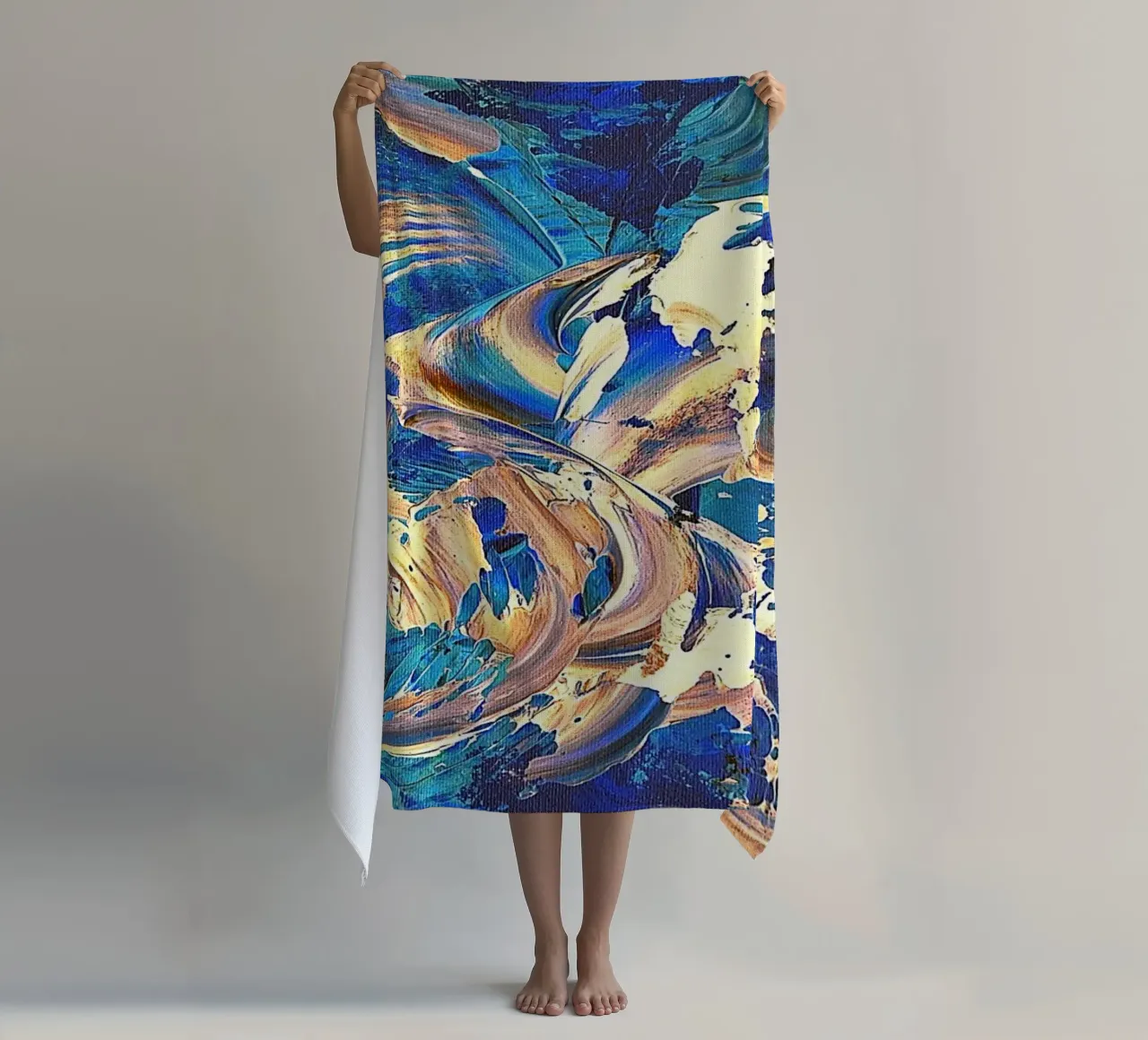 IDEAL GIFT 40 invers beach towel by Thierry Vobmann Abstract painting