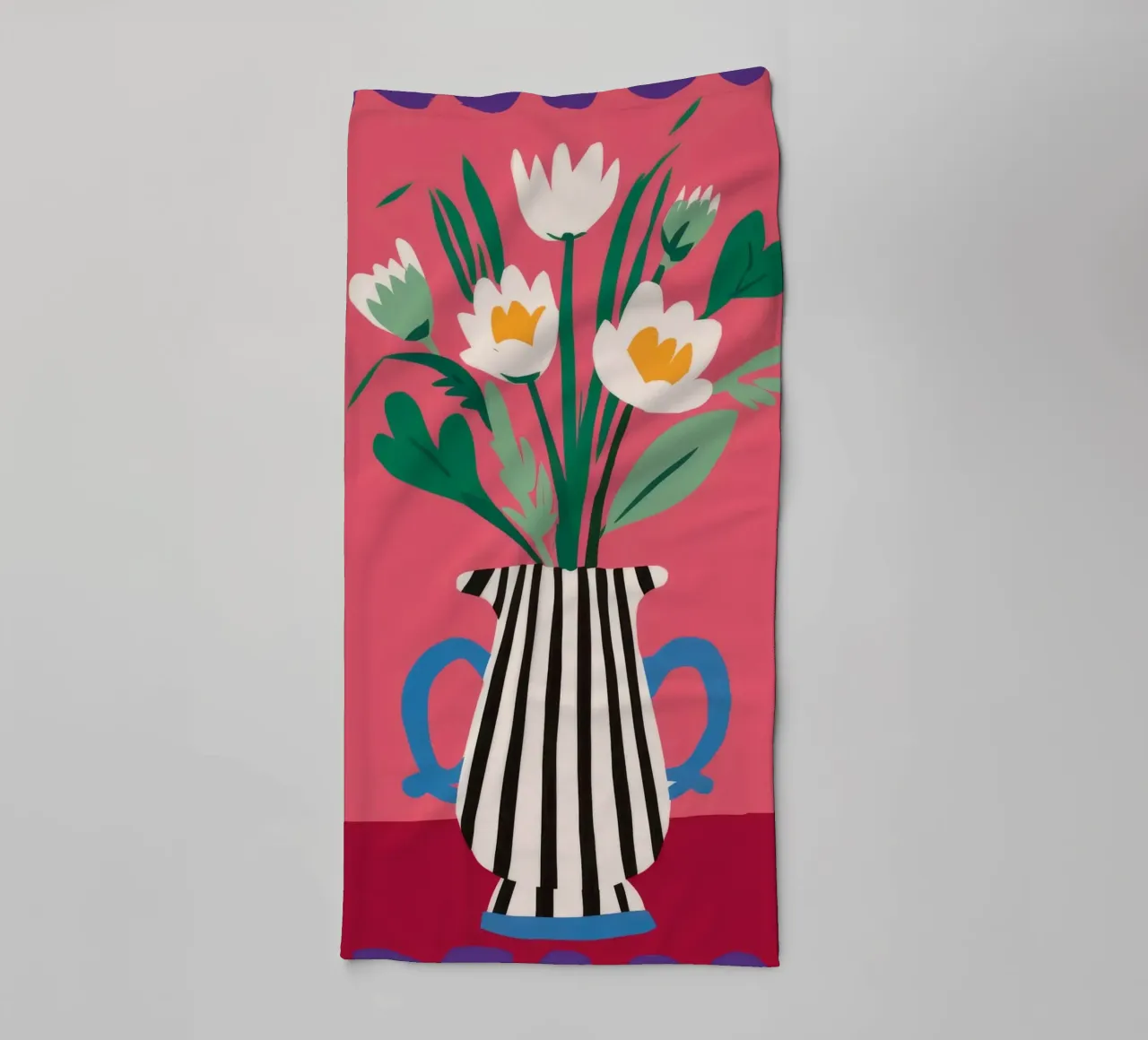 Gestreepte tulp elegantie badhanddoek van Terra Tone