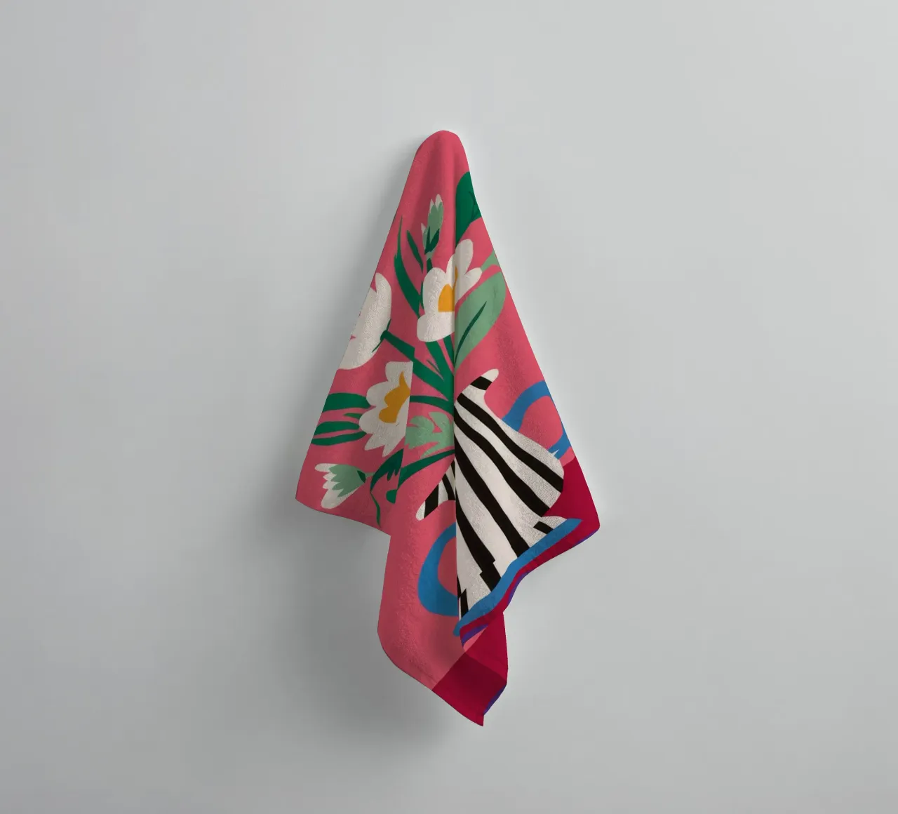 Gestreepte tulp elegantie badhanddoek van Terra Tone