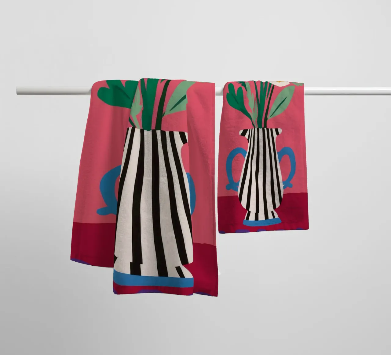 Gestreepte tulp elegantie badhanddoek van Terra Tone