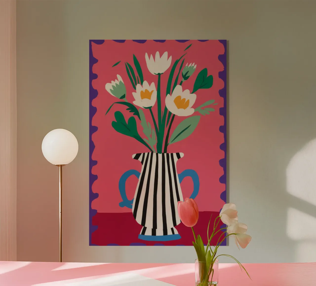 Striped Tulip Elegance acrylic glass by Terra Tone