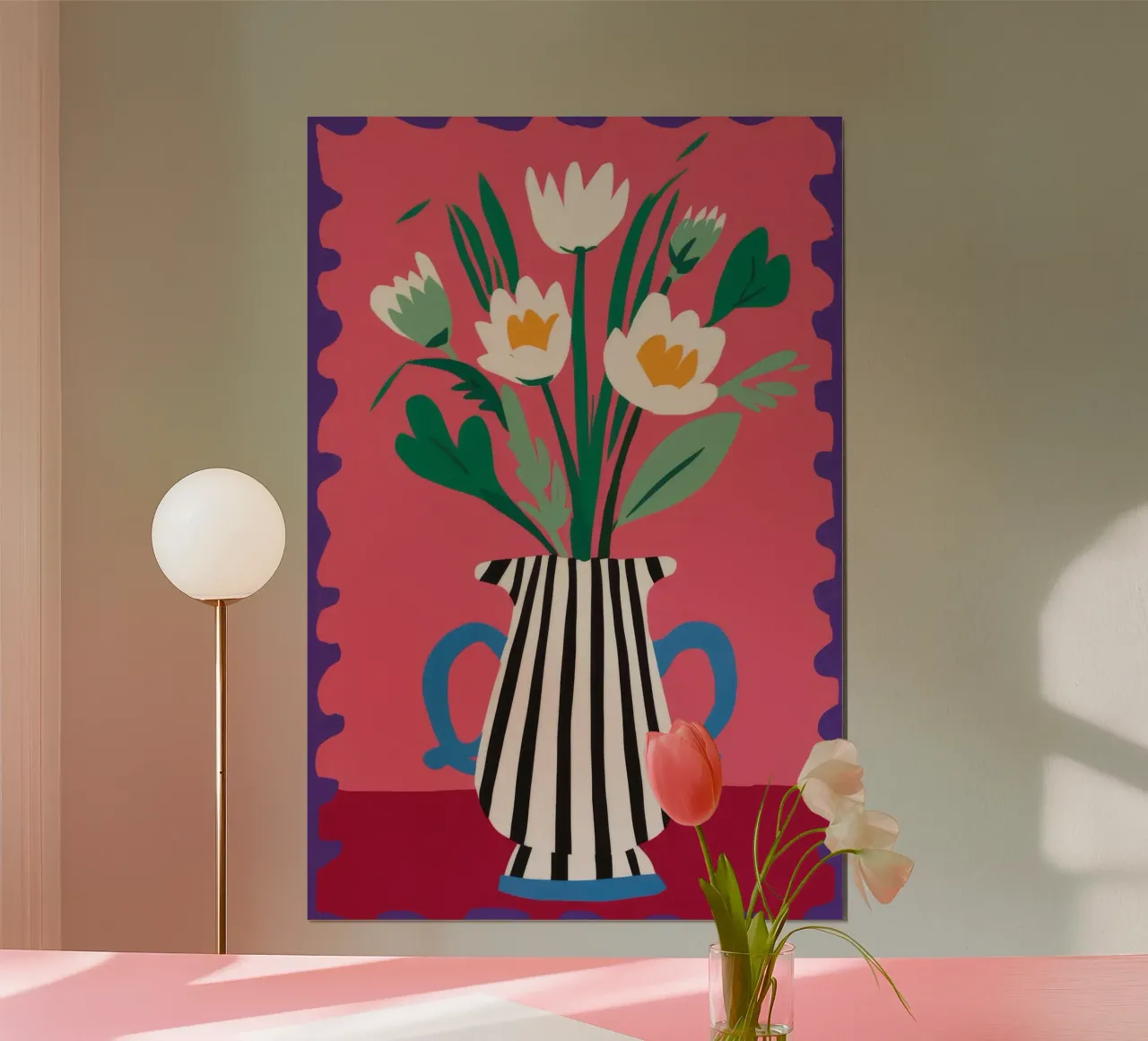 Gestreepte tulp elegantie poster van Terra Tone