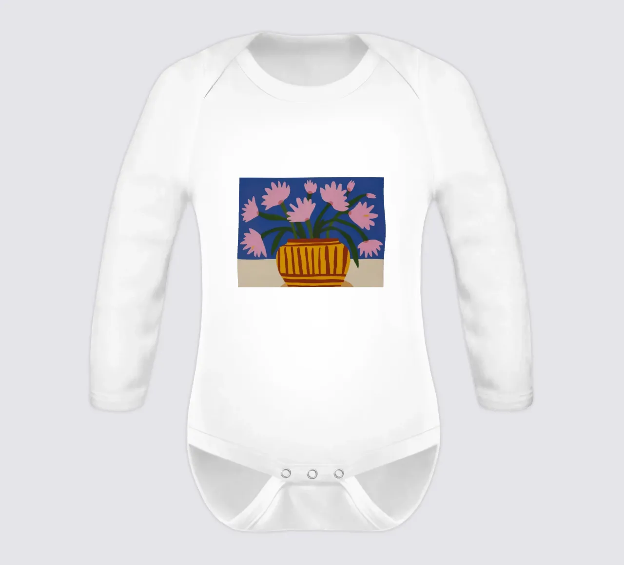 Twilight Garden Medley long-sleeve baby romper by Terra Tone