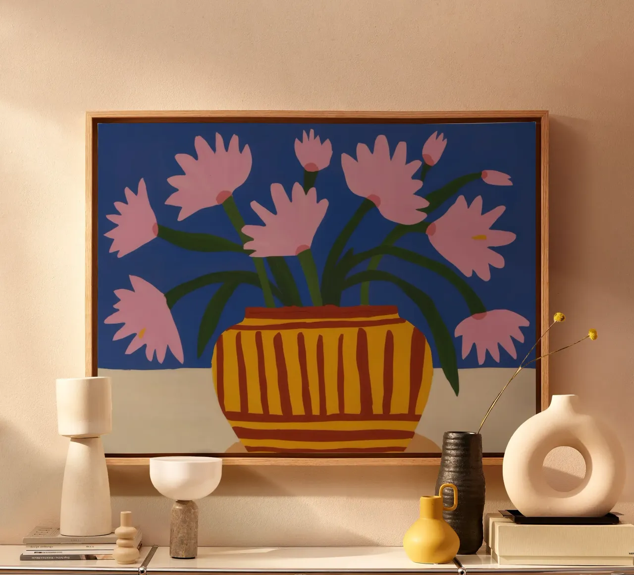 Schemeringstuin medley canvas met Baklijst van Terra Tone