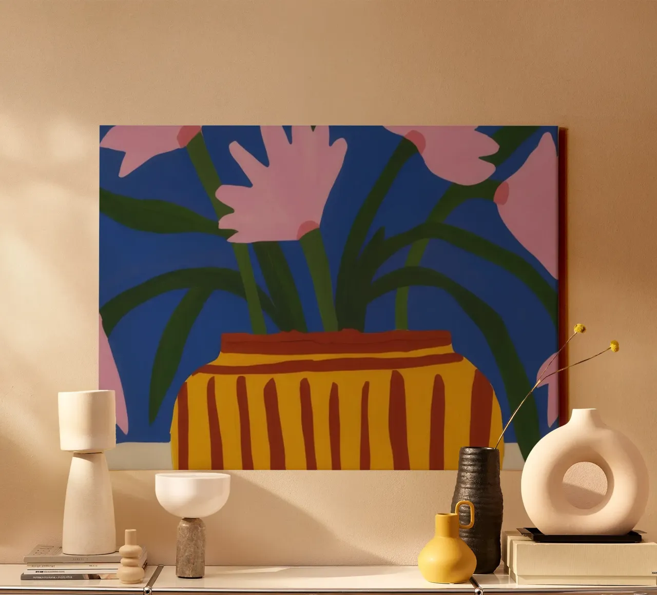 Schemeringstuin medley canvas met Baklijst van Terra Tone