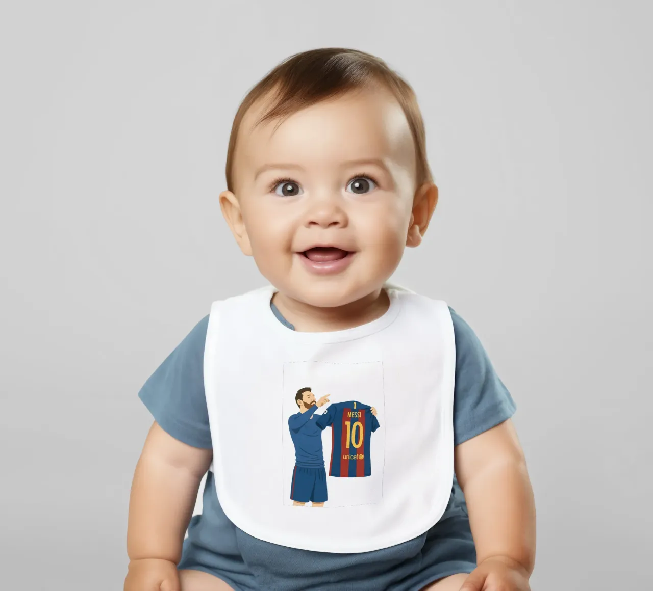 Lionel Messi Minimalist baby bib by MoviesArt