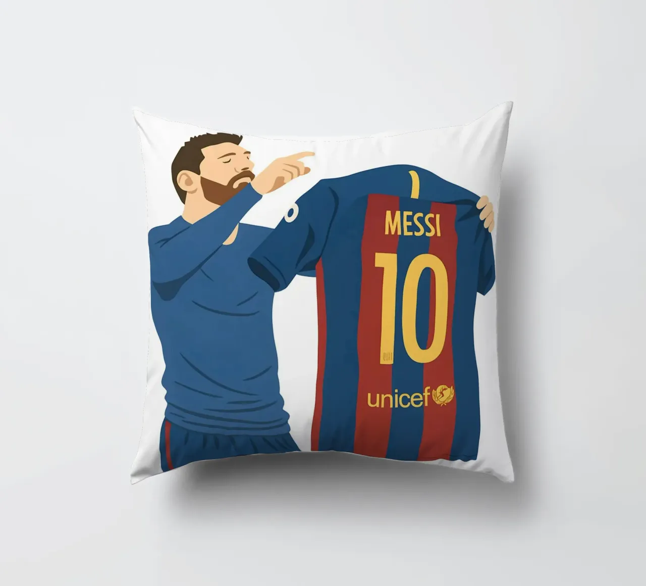 Lionel Messi Minimalist cuscino da MoviesArt