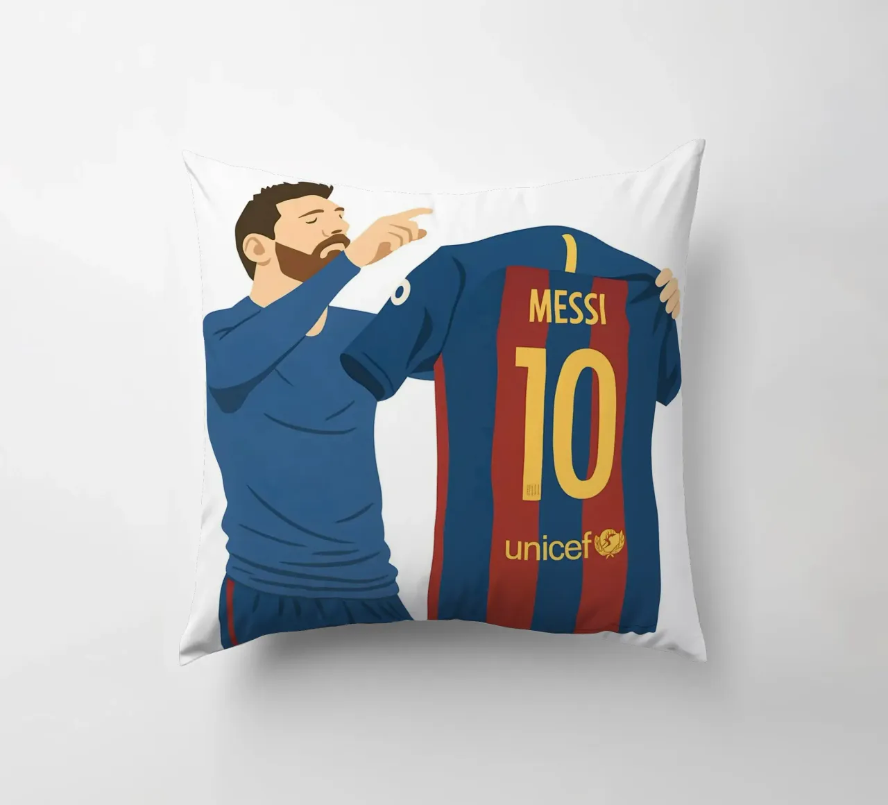 Lionel Messi Minimalist cuscino da MoviesArt