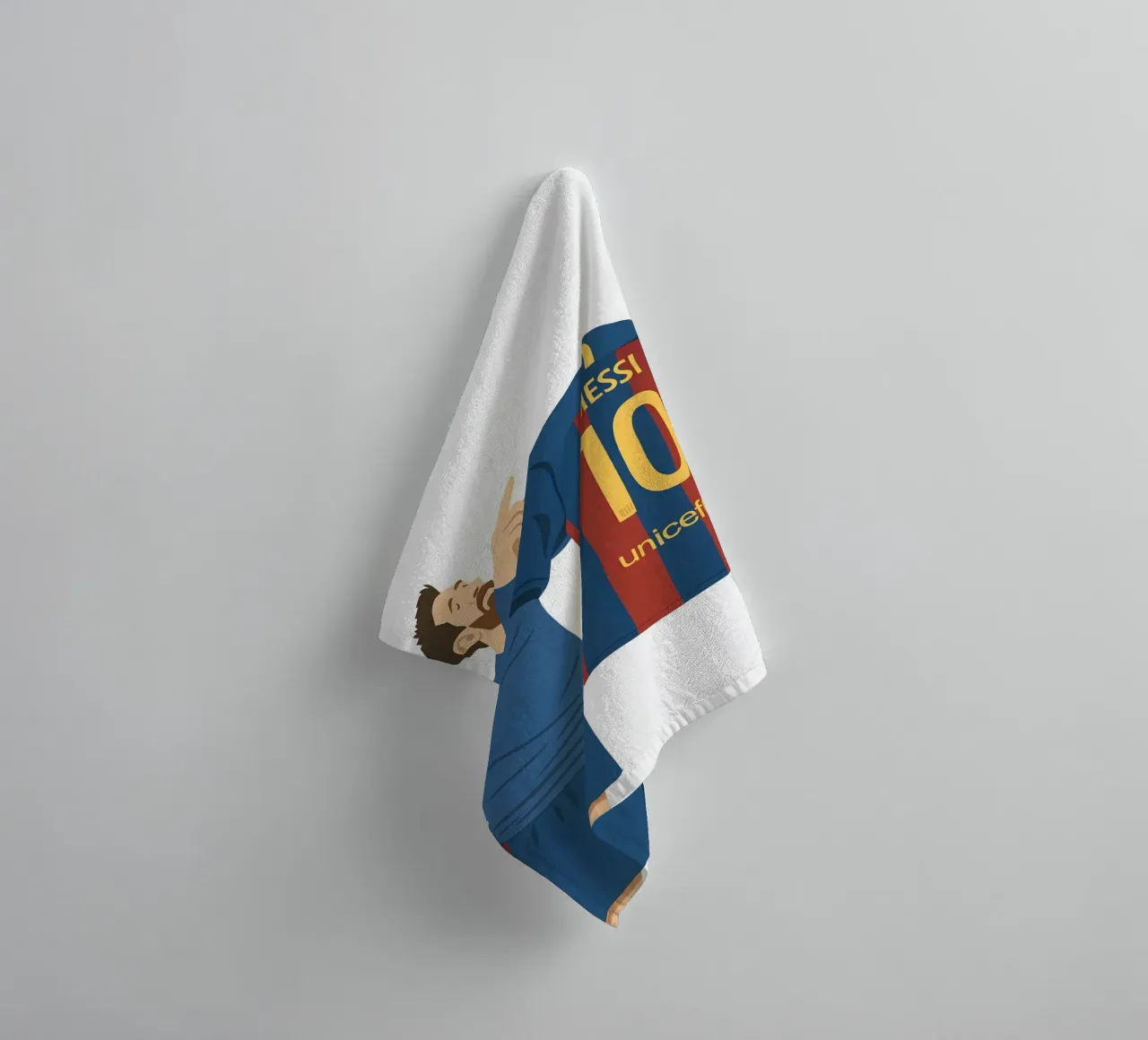 Lionel Messi Minimalist towel by MoviesArt