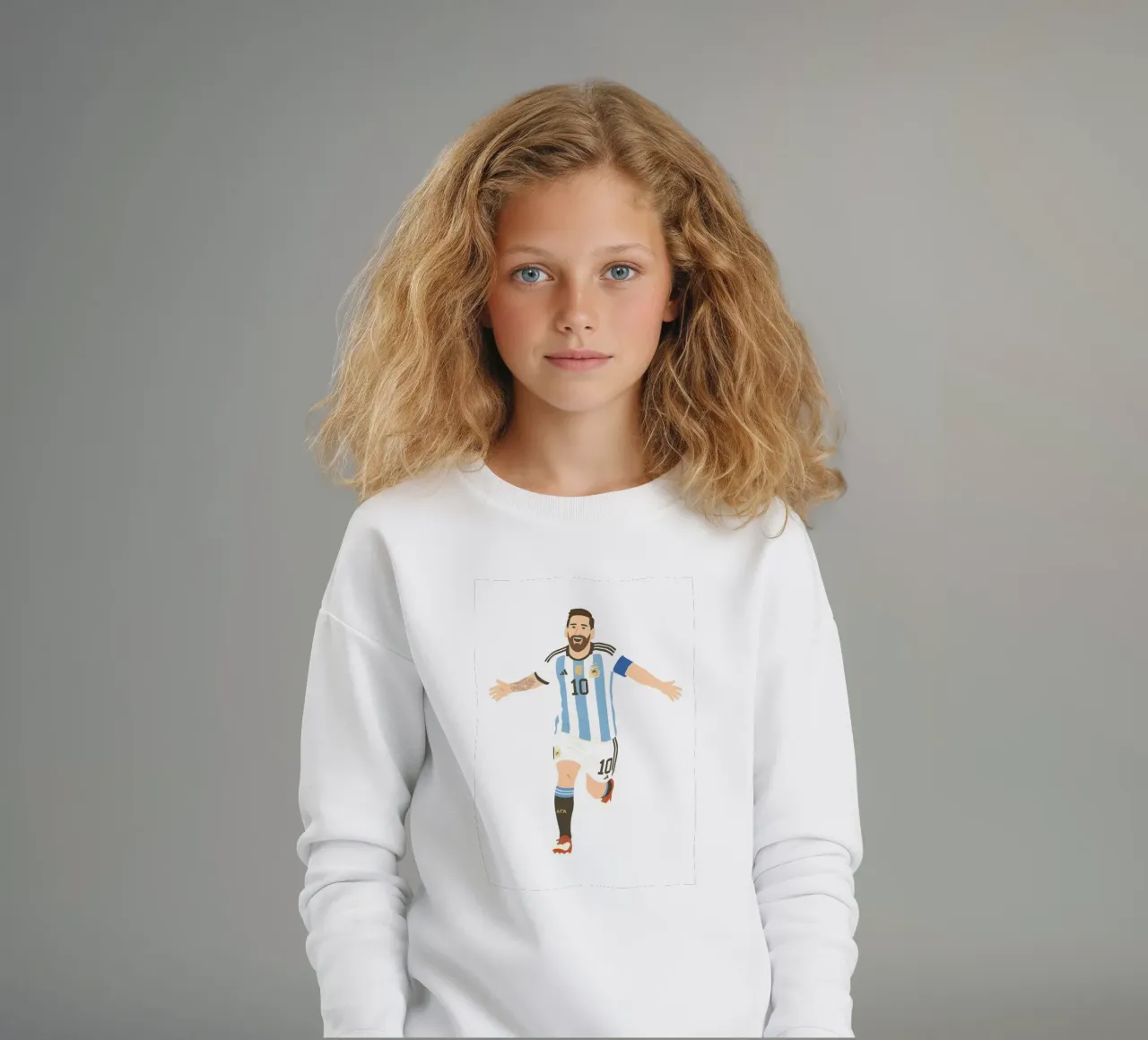 Lionel Messi Argentina Minimalist Kinder Sweatshirt von MoviesArt