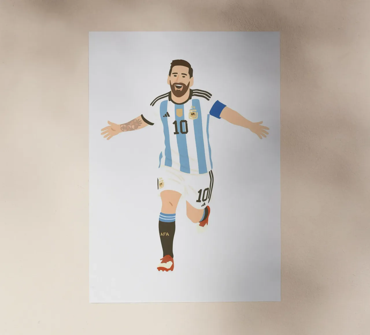 Lionel Messi Argentina Minimalist pellicola backlit da MoviesArt