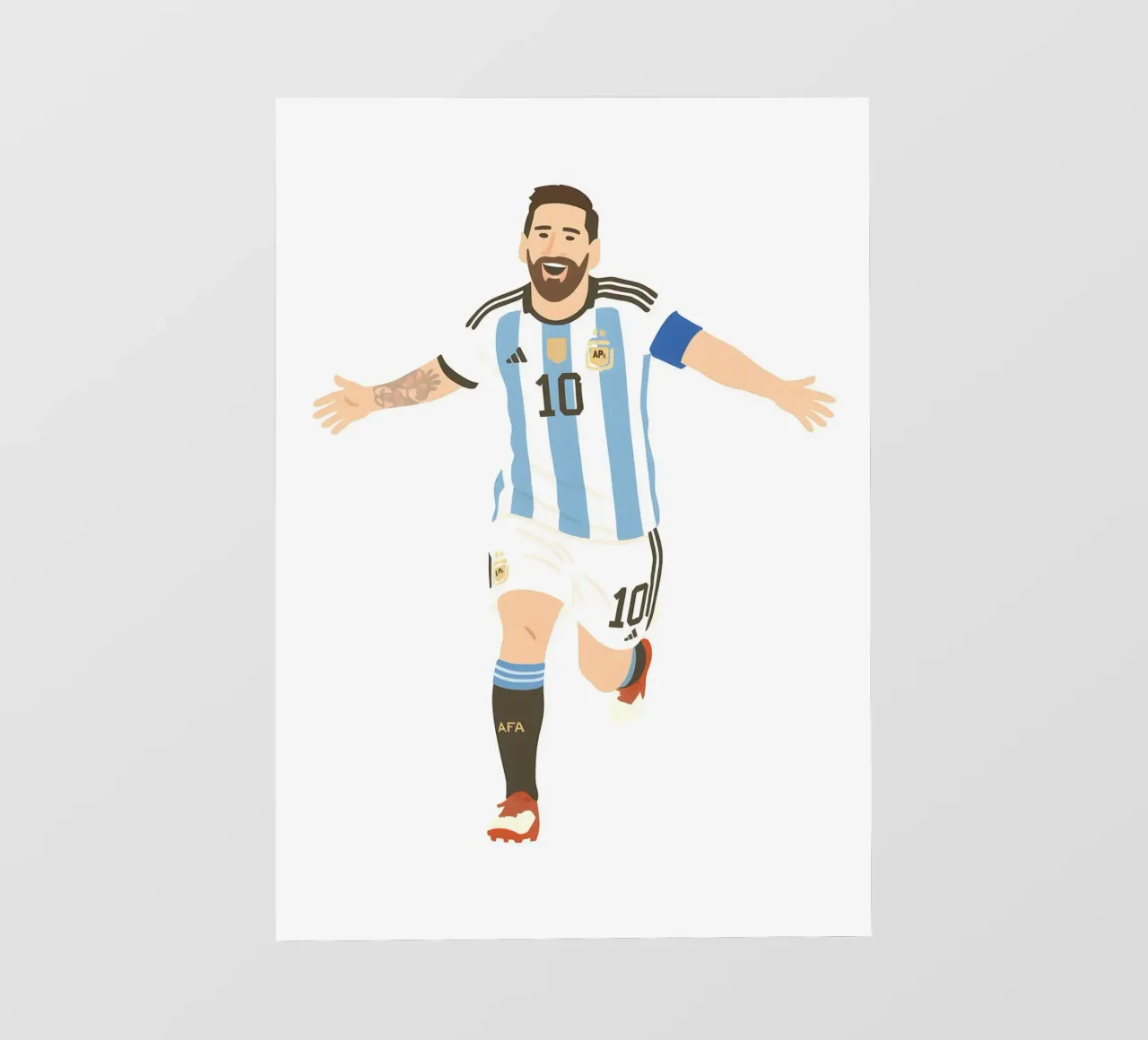 Lionel Messi Argentina Minimalist pellicola backlit da MoviesArt