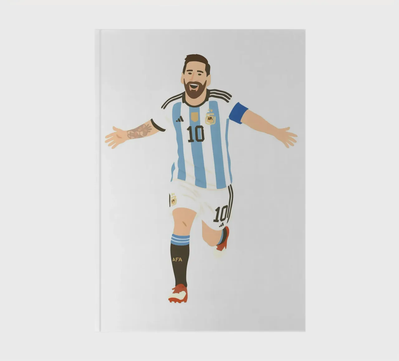 Lionel Messi Argentina Minimalist notitieboek van MoviesArt