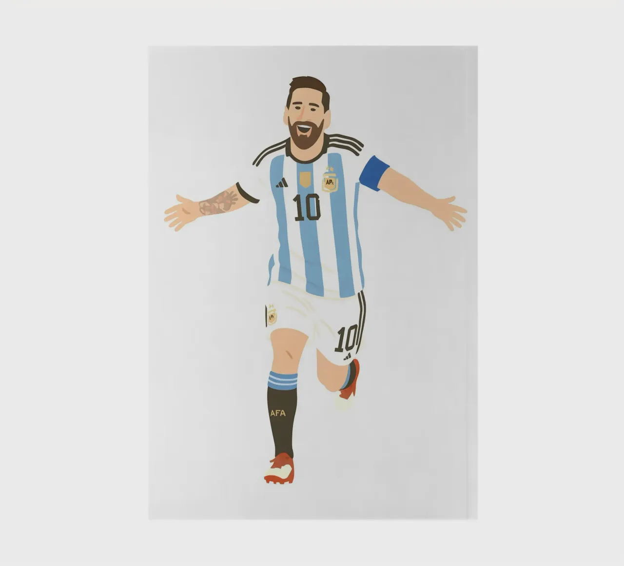 Lionel Messi Argentina Minimalist notitieboek van MoviesArt