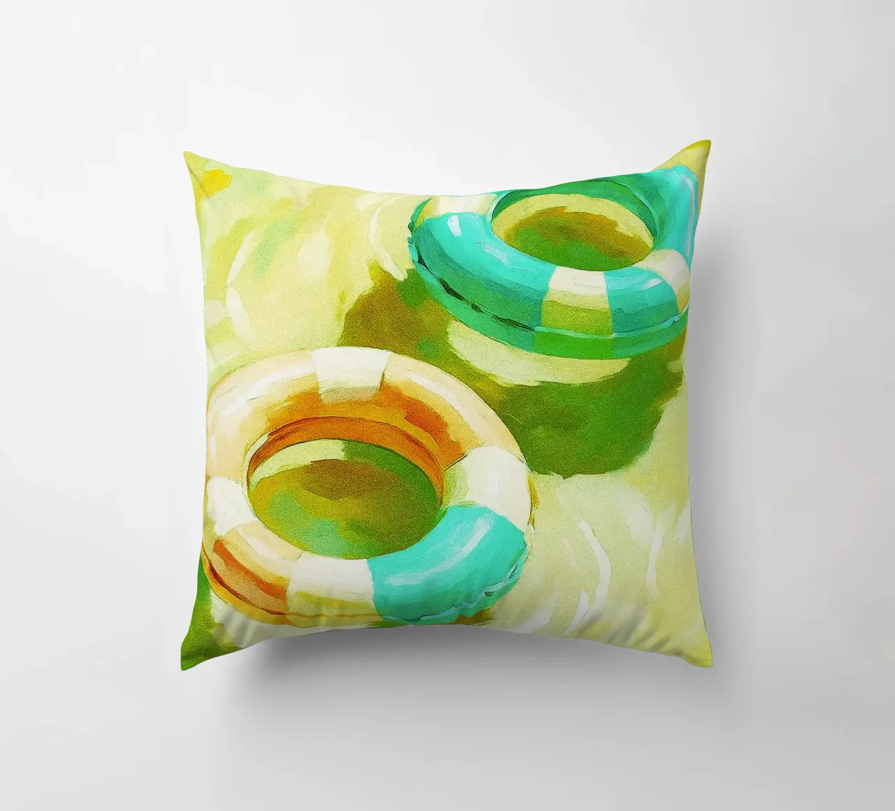 pool floating abstract drawing ilustration decorative cushion by danine