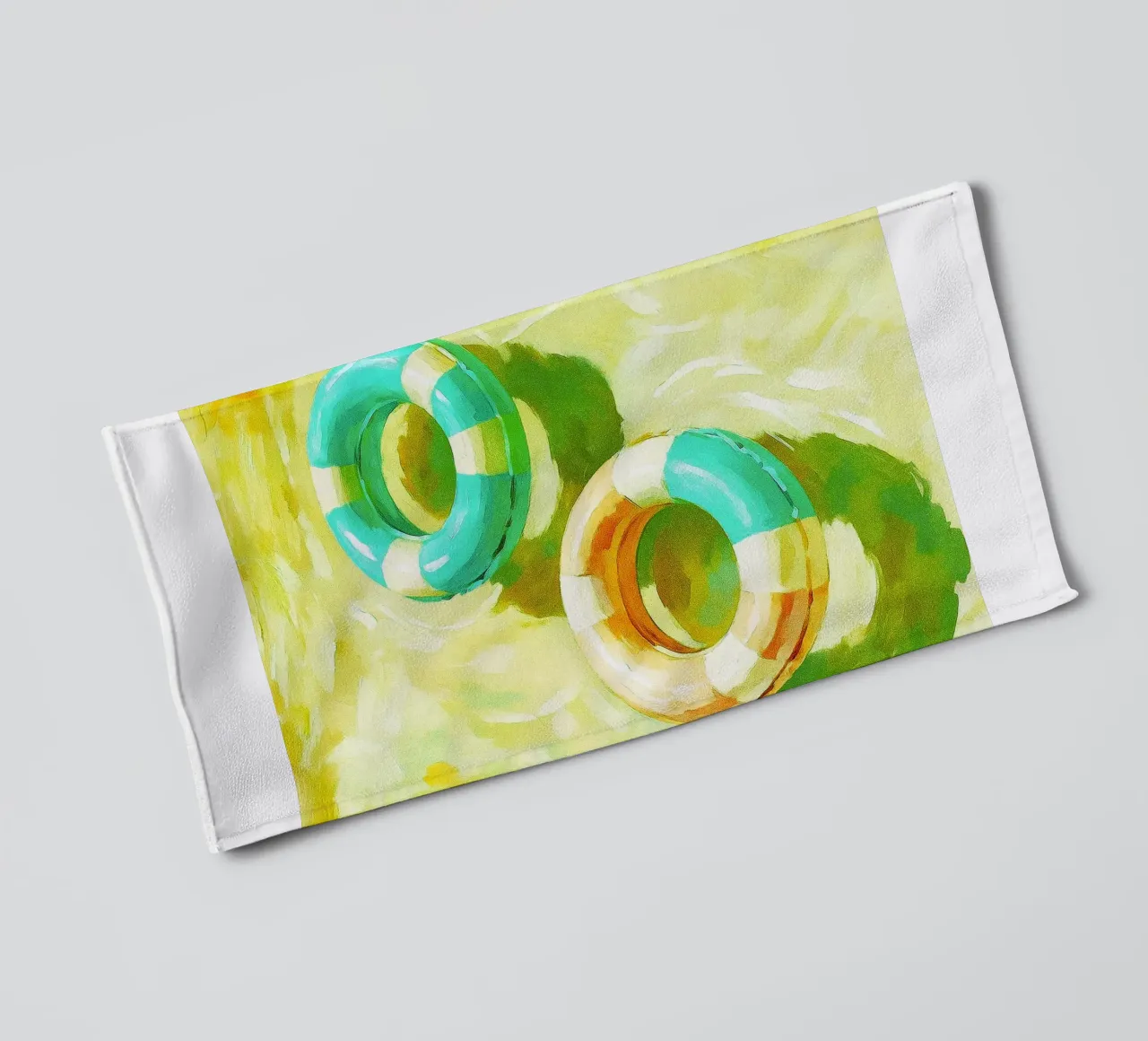 pool floating abstract drawing ilustration towel by danine